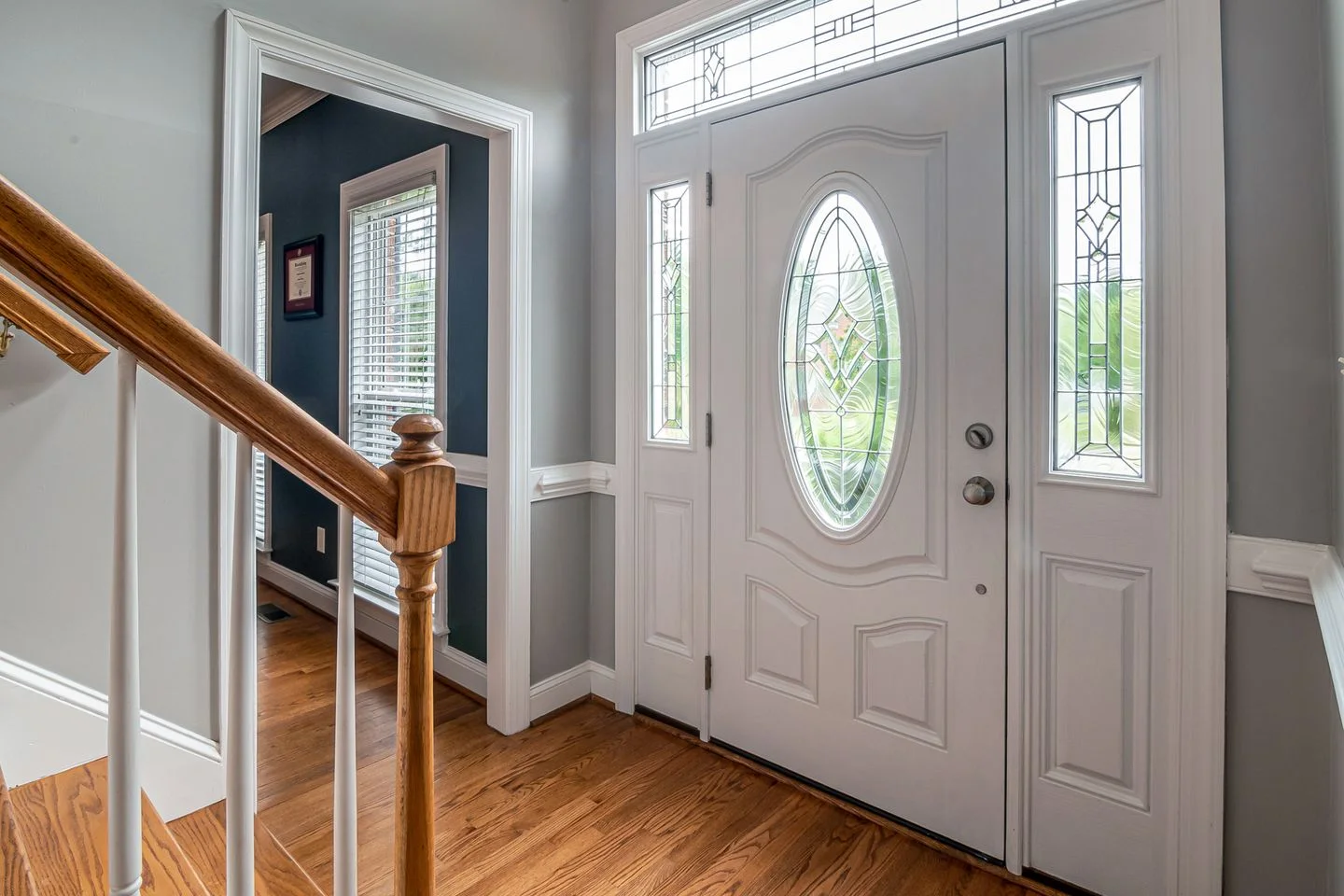 Front door and entrance of a home.
